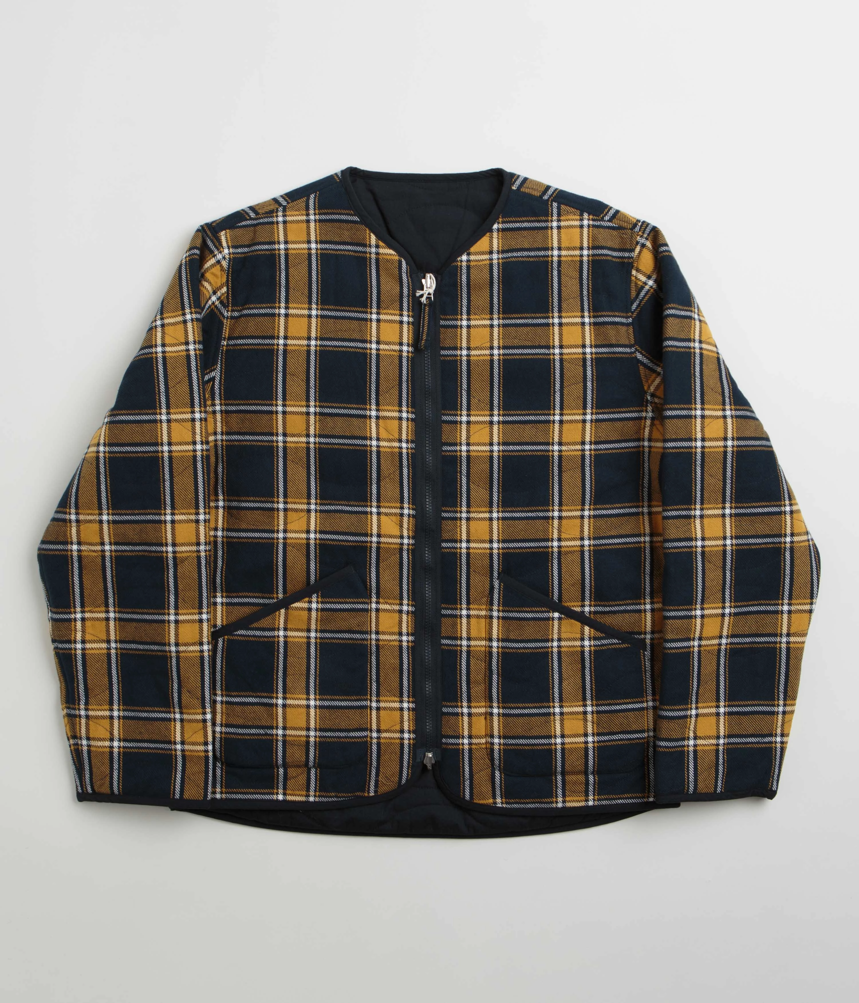 Travel Commuter Layer Universal Works Reversible Military Liner Jacket - Yellow / Navy