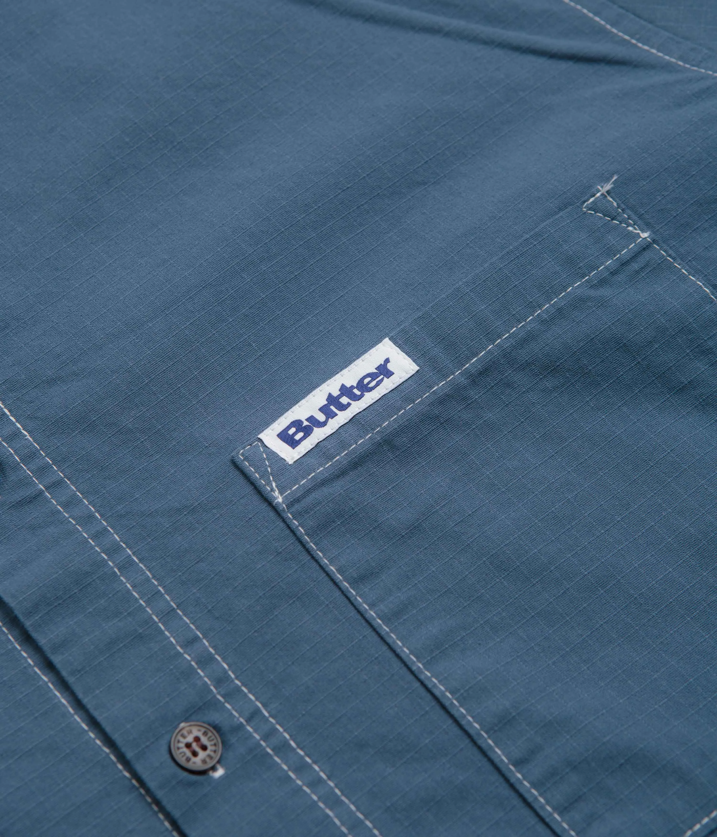 Butter Goods Ripstop Button Up Shirt - Work Blue Winter Essentials