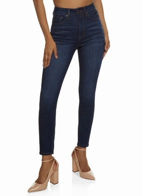 WAX Whiskered High Waist Skinny Jeans Riveted Stress Points