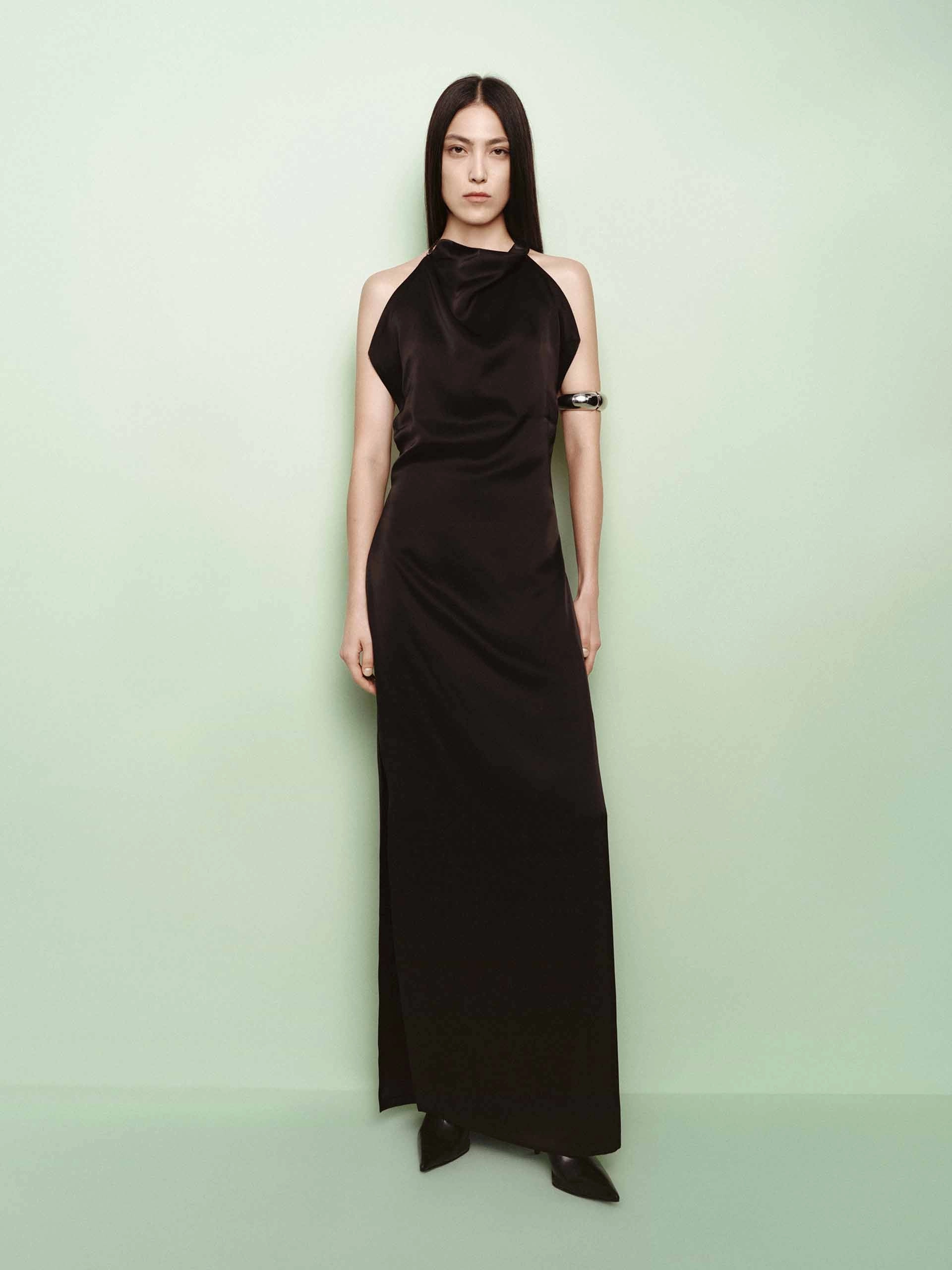 Open Back Maxi Dress Coffee Break Sweetheart-Neck