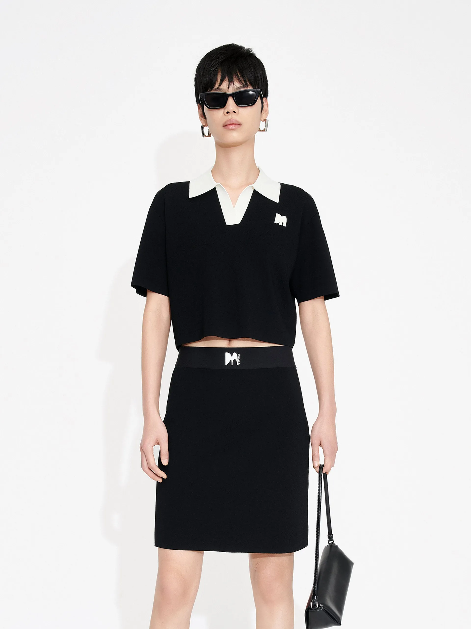 Cropped Top and Mini Skirt Set Earthy Hue