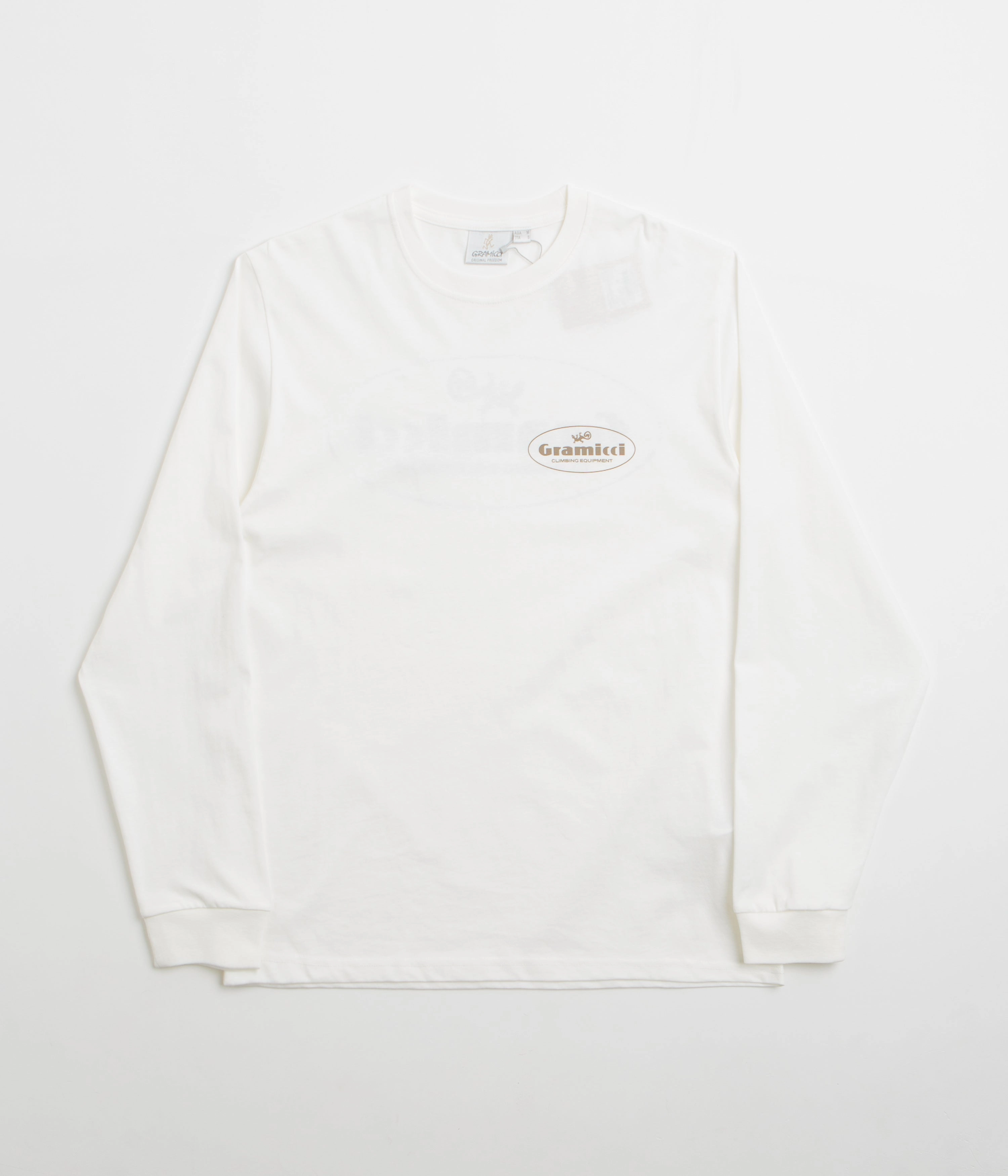Active Trend No Slip Shoulder Design Gramicci Climbing Equipment Long Sleeve T-Shirt - White