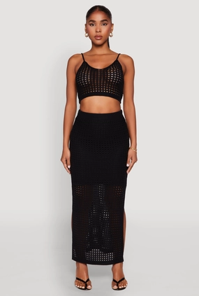 Everyday Favorite Comfort Mood Lined Crochet Maxi Skirt