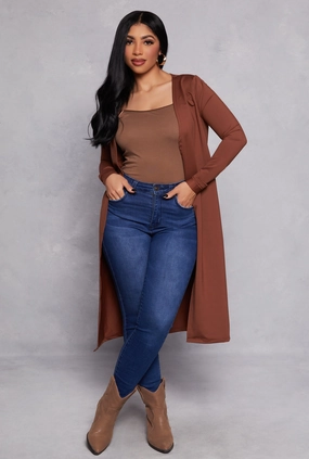 Businessman Teens Long Sleeve Open Front Duster