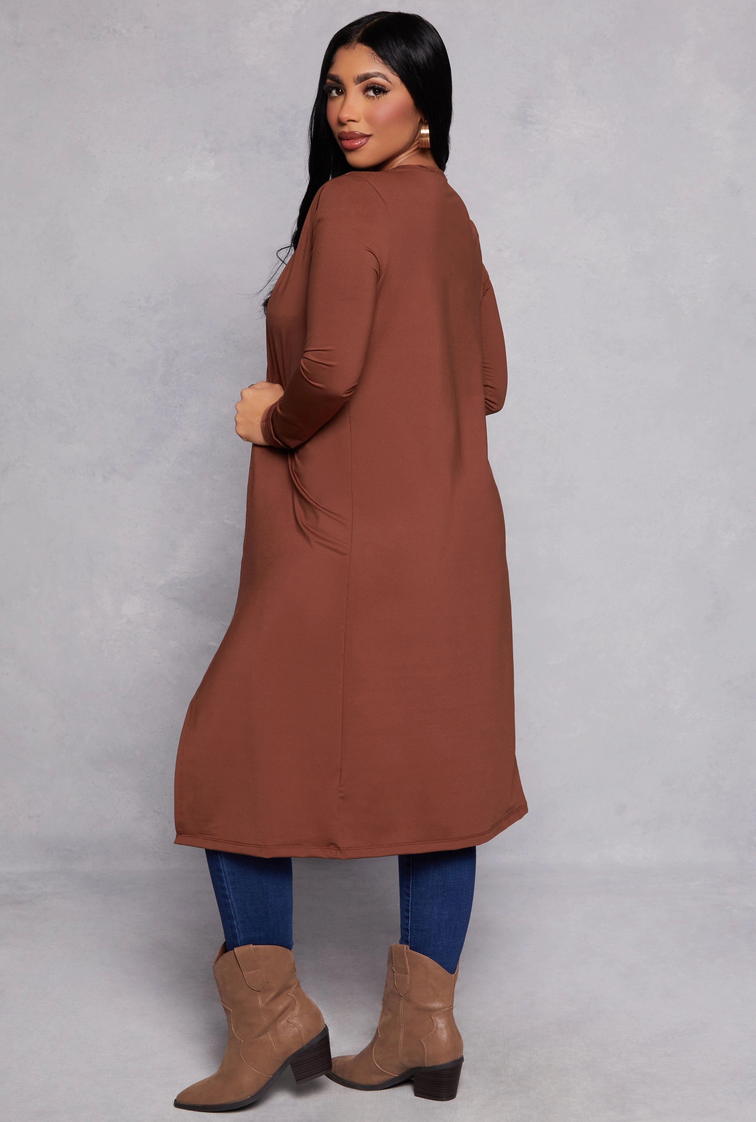 Long Sleeve Open Front Duster Promotion Desert related