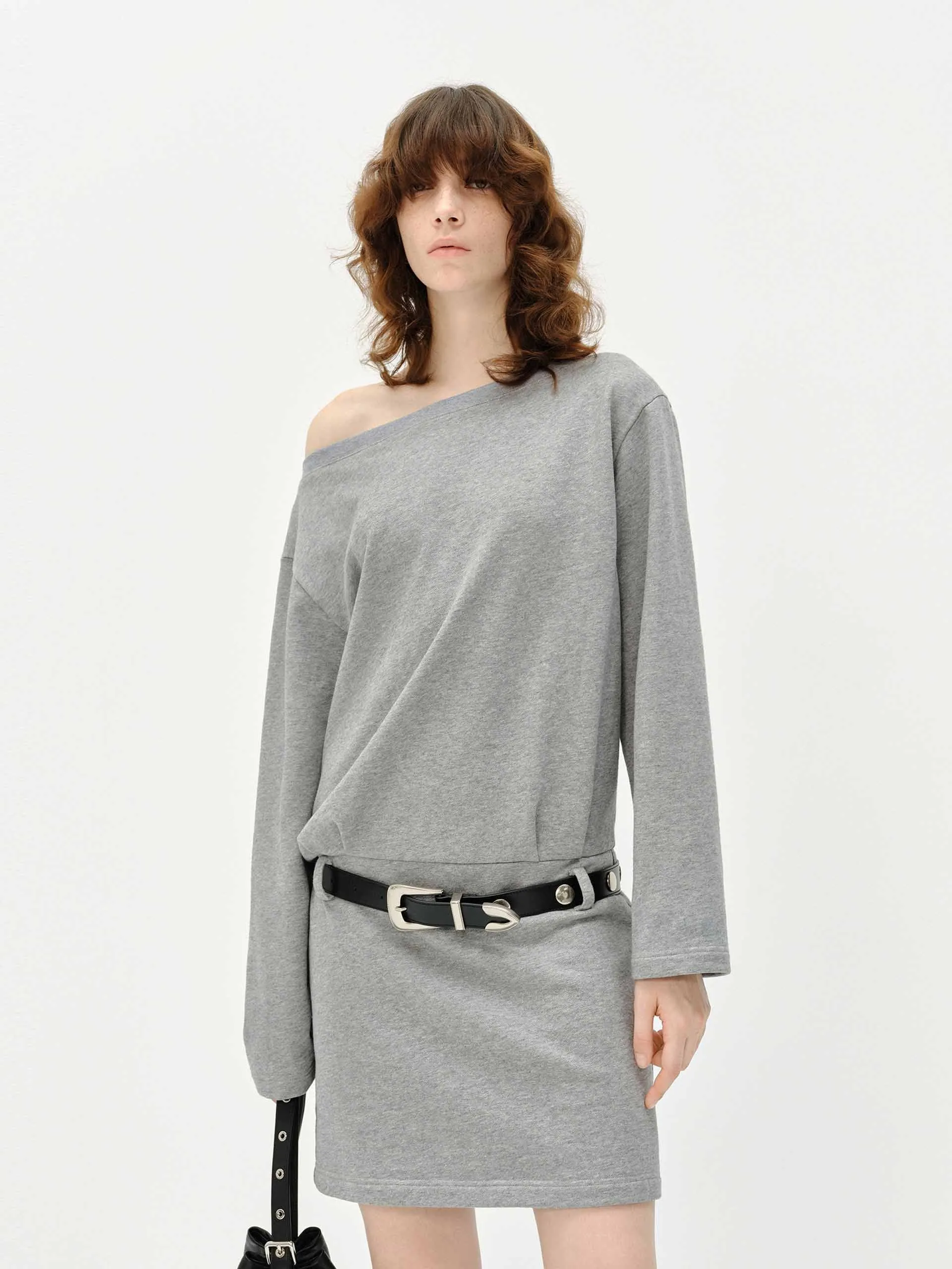 Coral Soft Fit for All Seasons Off Shoulder Cotton Dress