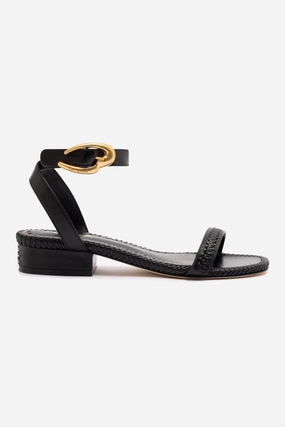 Verona Flat Sandal In Black Leather Fashionable