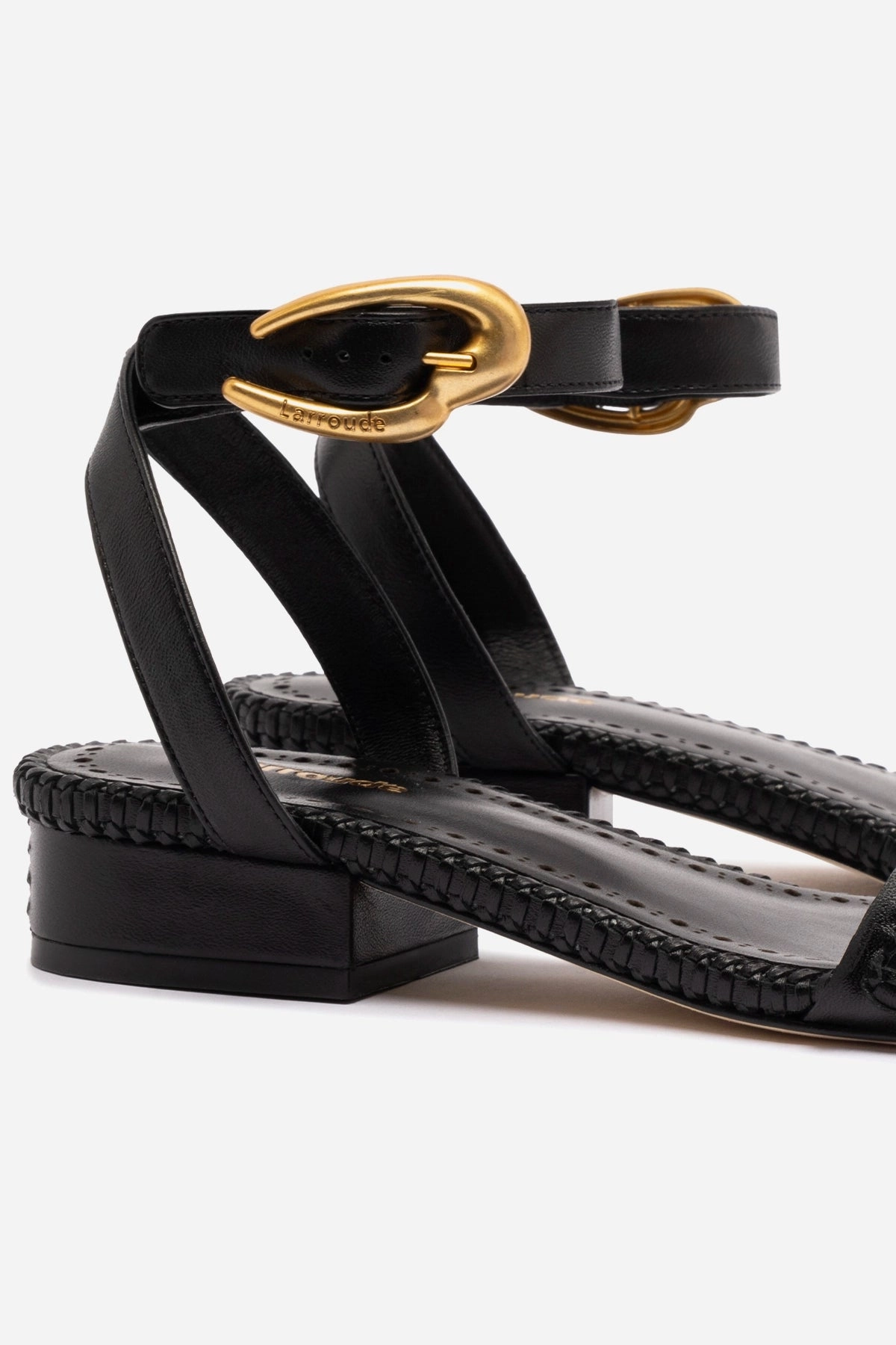 Sunny Mood Verona Flat Sandal In Black Leather
