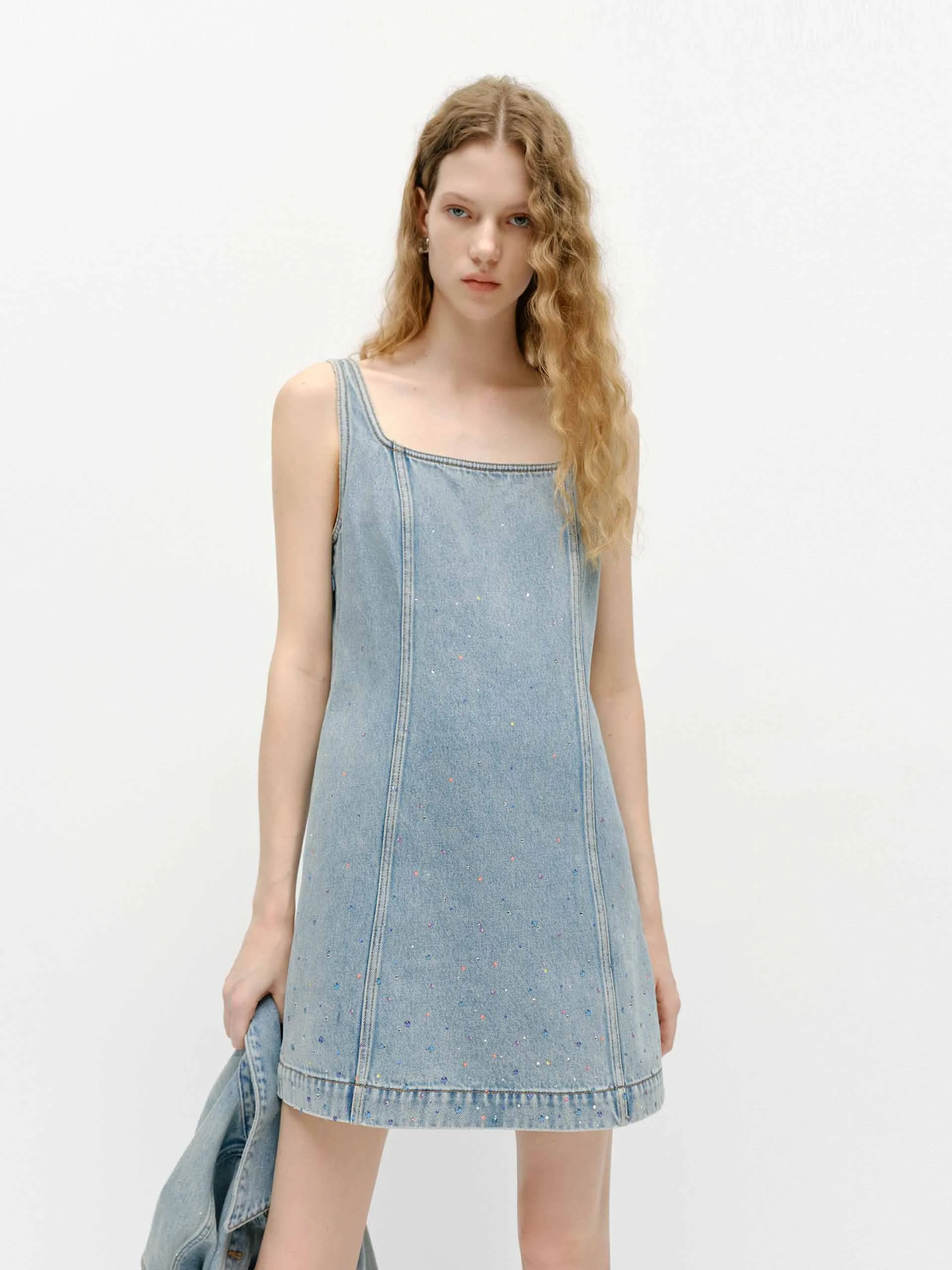 Crystal Detail Sleeveless Dress Timeless Style