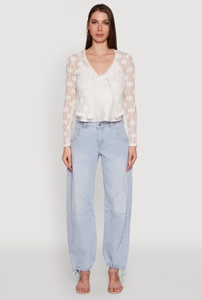 Cozy Must-Have Cozy Knit Fit Haute Monde Floral Lace Tie Front Cardigan