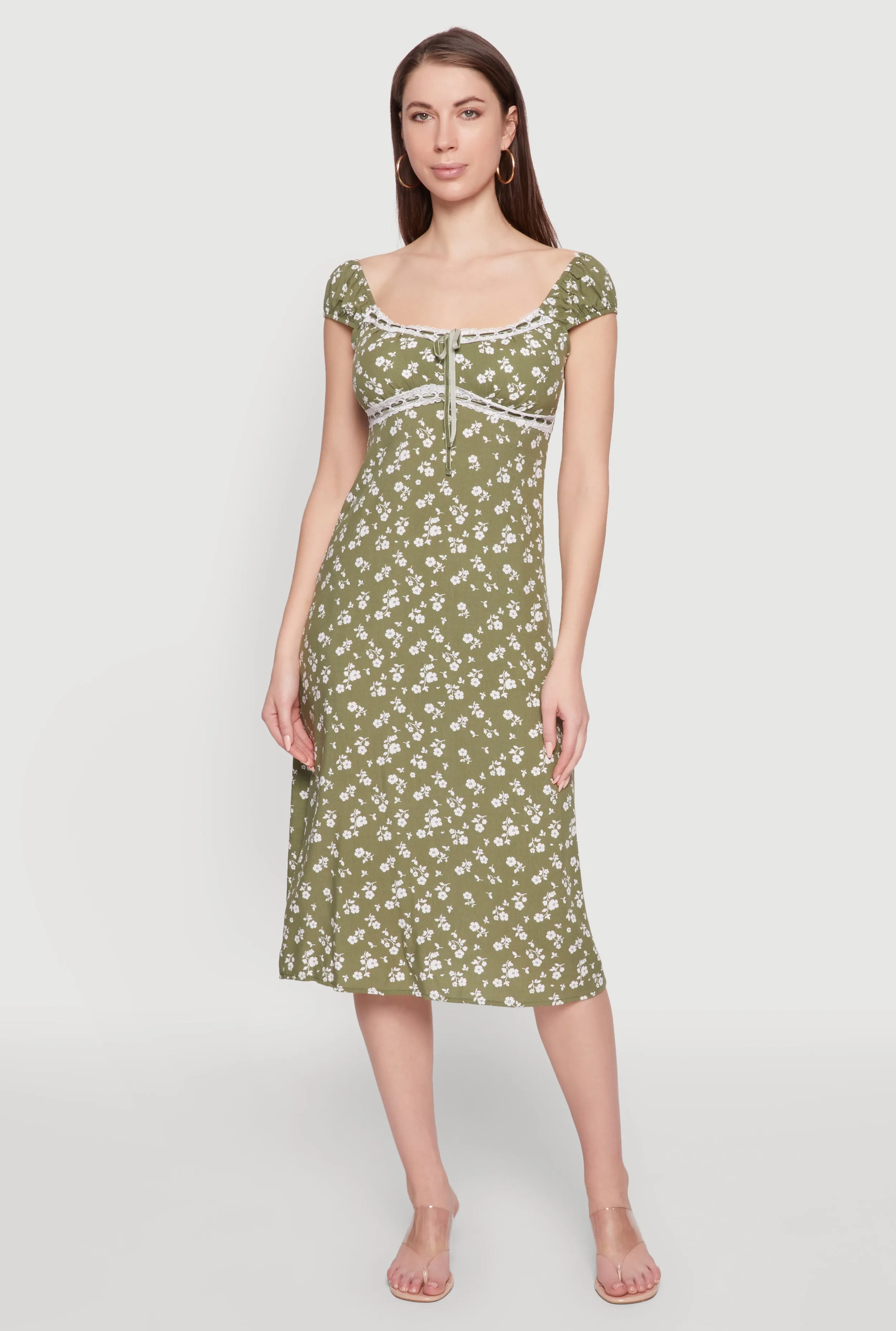 Madden Girl Ditsy Floral Sundress with Lace Details Vintage feel Movement Ready