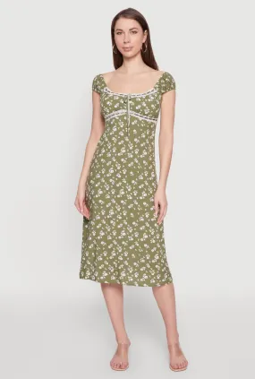 Madden Girl Ditsy Floral Sundress with Lace Details Vintage feel Movement Ready
