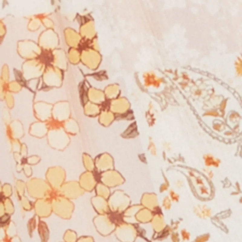 Fall Comfort Silky-Lining Madden Girl Floral Print Crochet Detail Tiered Sundress
