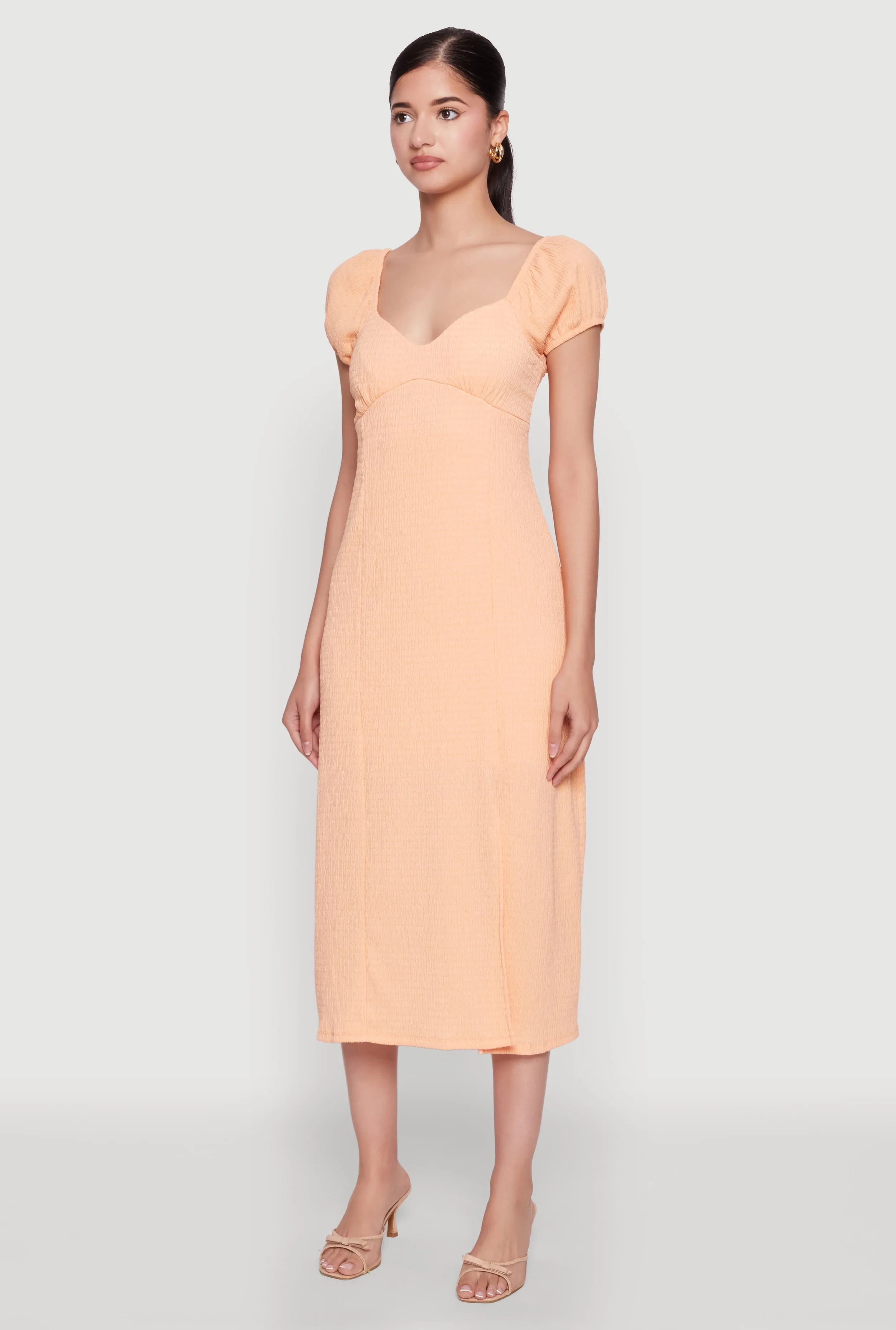 High Waist Madden Girl Side Slit Peasant Dress