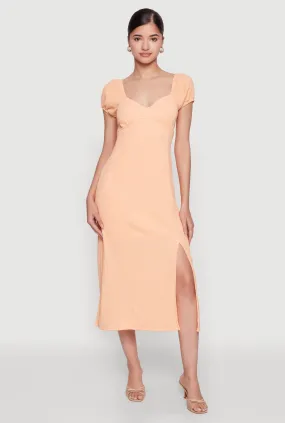 Madden Girl Side Slit Peasant Dress Crisp Look