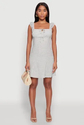 OdorControlTreatment Madden Girl Square Neck Tie Front Mini Dress