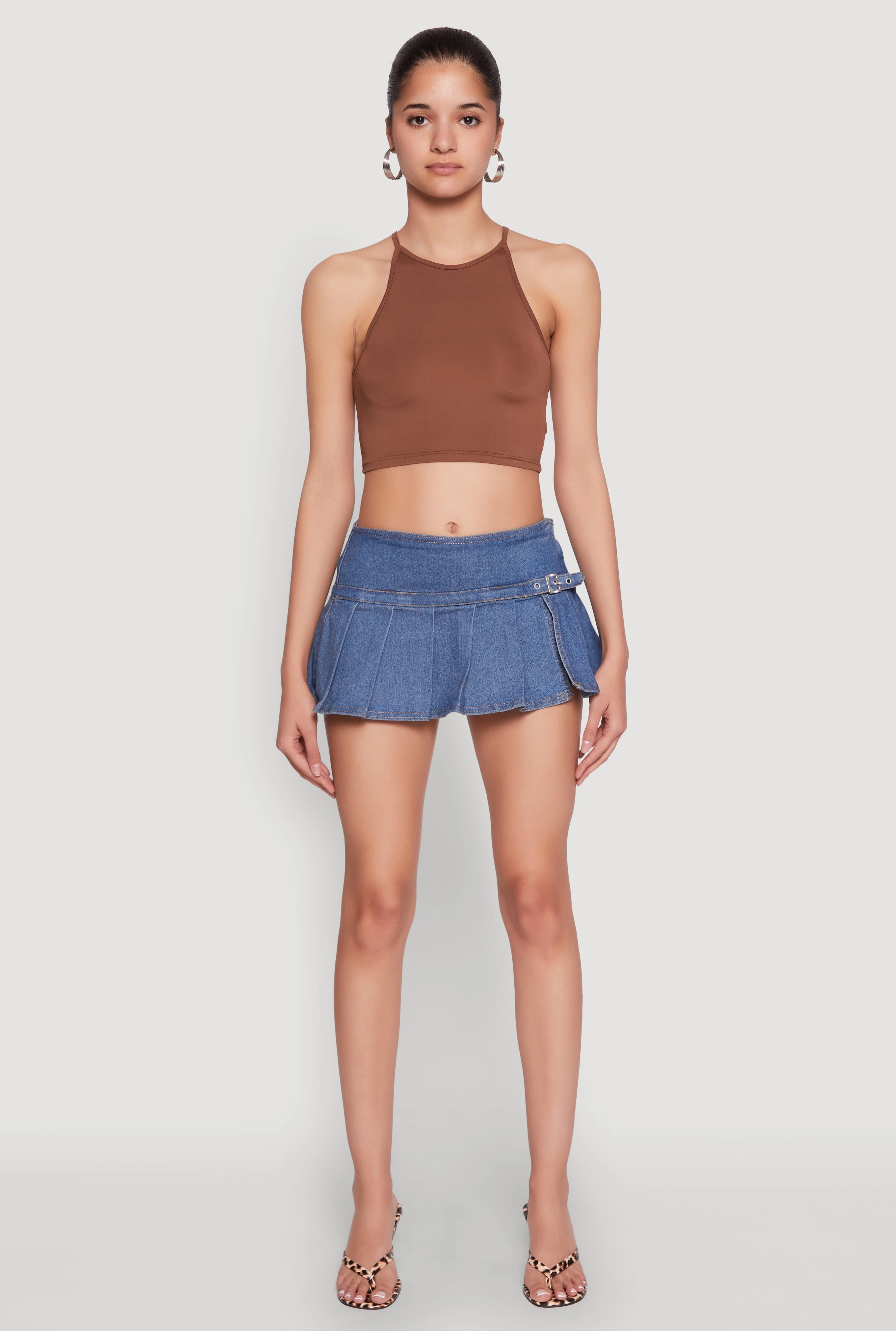 Fall Favorite Madden Girl Belt Detail Pleated Skort