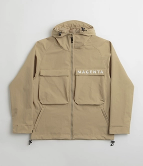 Magenta Storm Parka - Beige Abrasion Resistant Trim Non Restrictive Tailoring