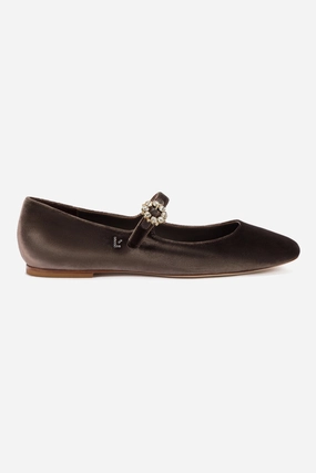 Toe room Blair Ballet Flat In Expresso Velvet