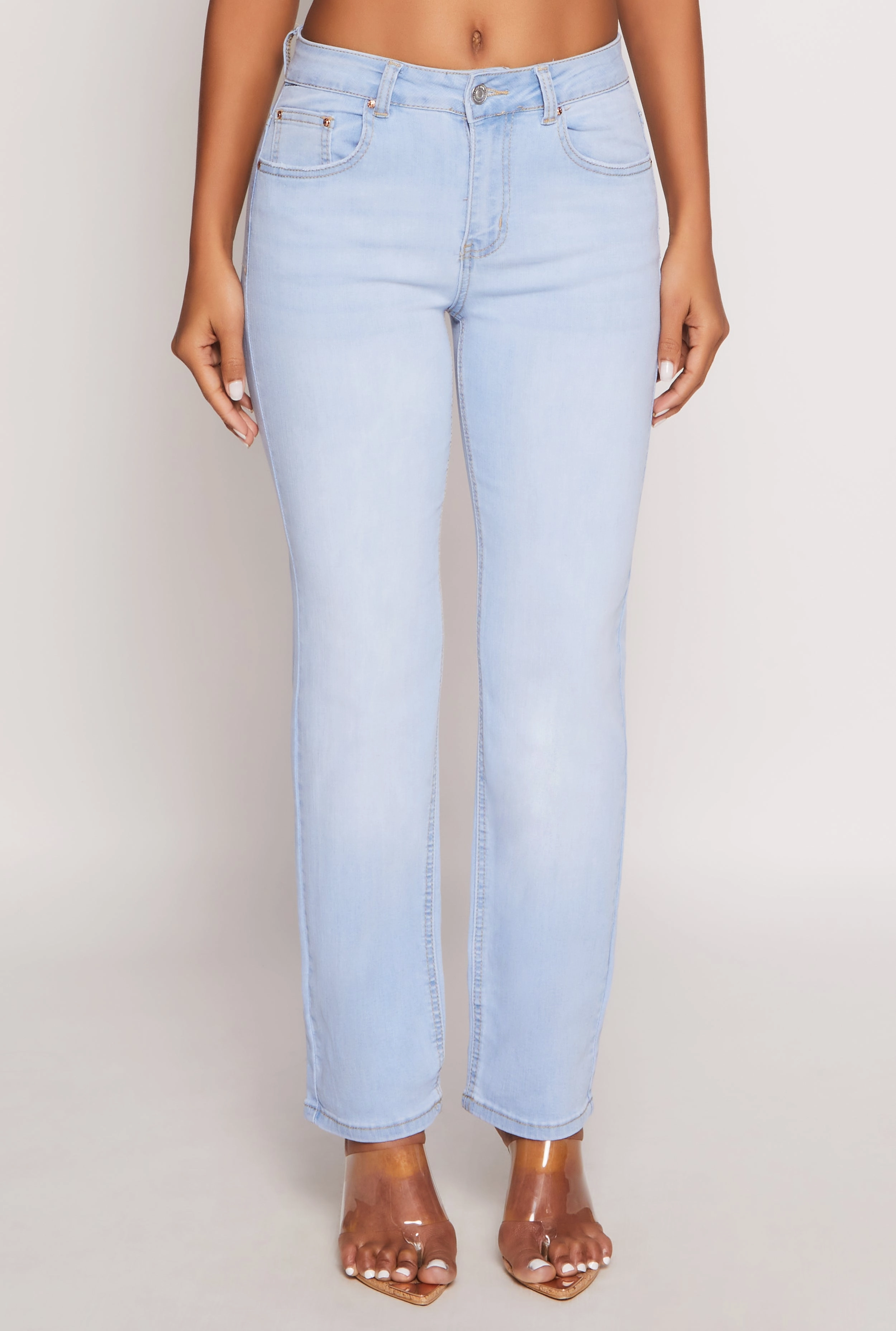 Wardrobe Classic WAX Frayed Detail Straight Leg Jeans