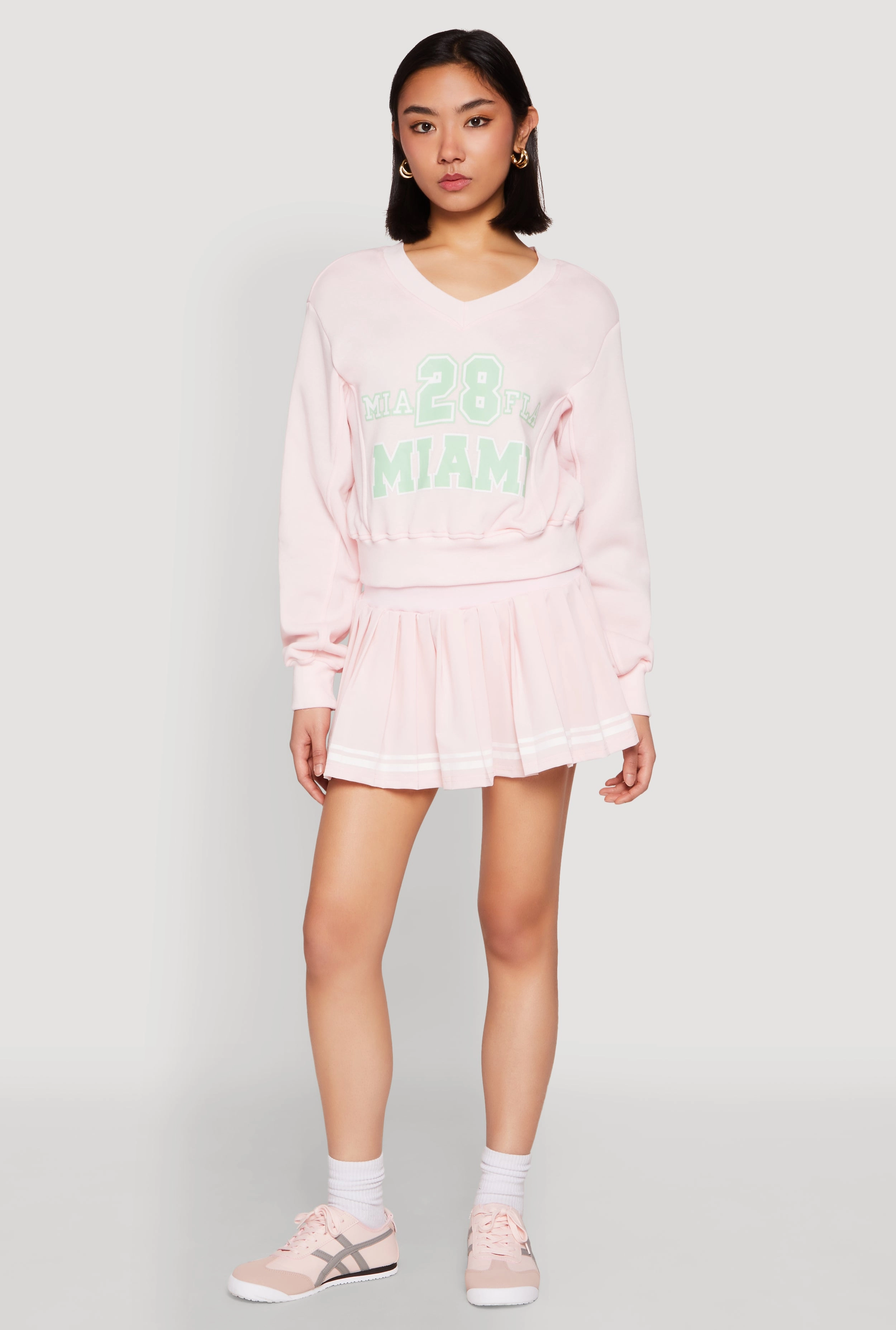 Mountain peak Toothbrush V Neck Printed Pattern Sweatshirt