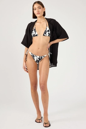 Perfect Stranger Ink Slice Bikini Bottom Black Print Full Coverage Bottom
