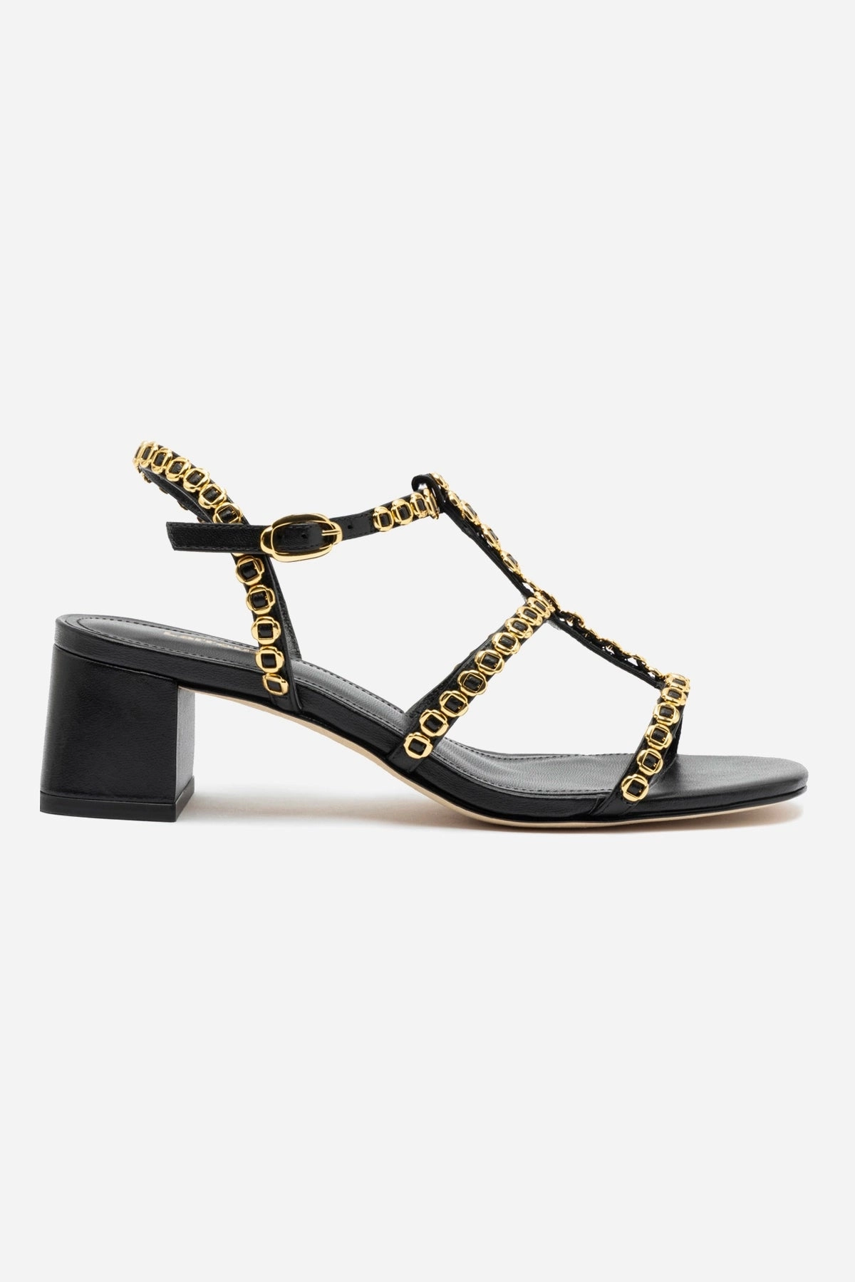 Impact Resistance Milanina Block Sandal In Black Leather