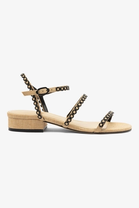 Town Walk Milanina Flat Sandal In Beige Raffia