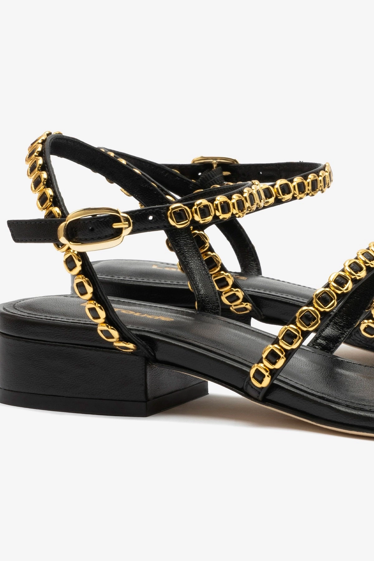 comfort shoes Synthetic Milanina Flat Sandal In Black Leather
