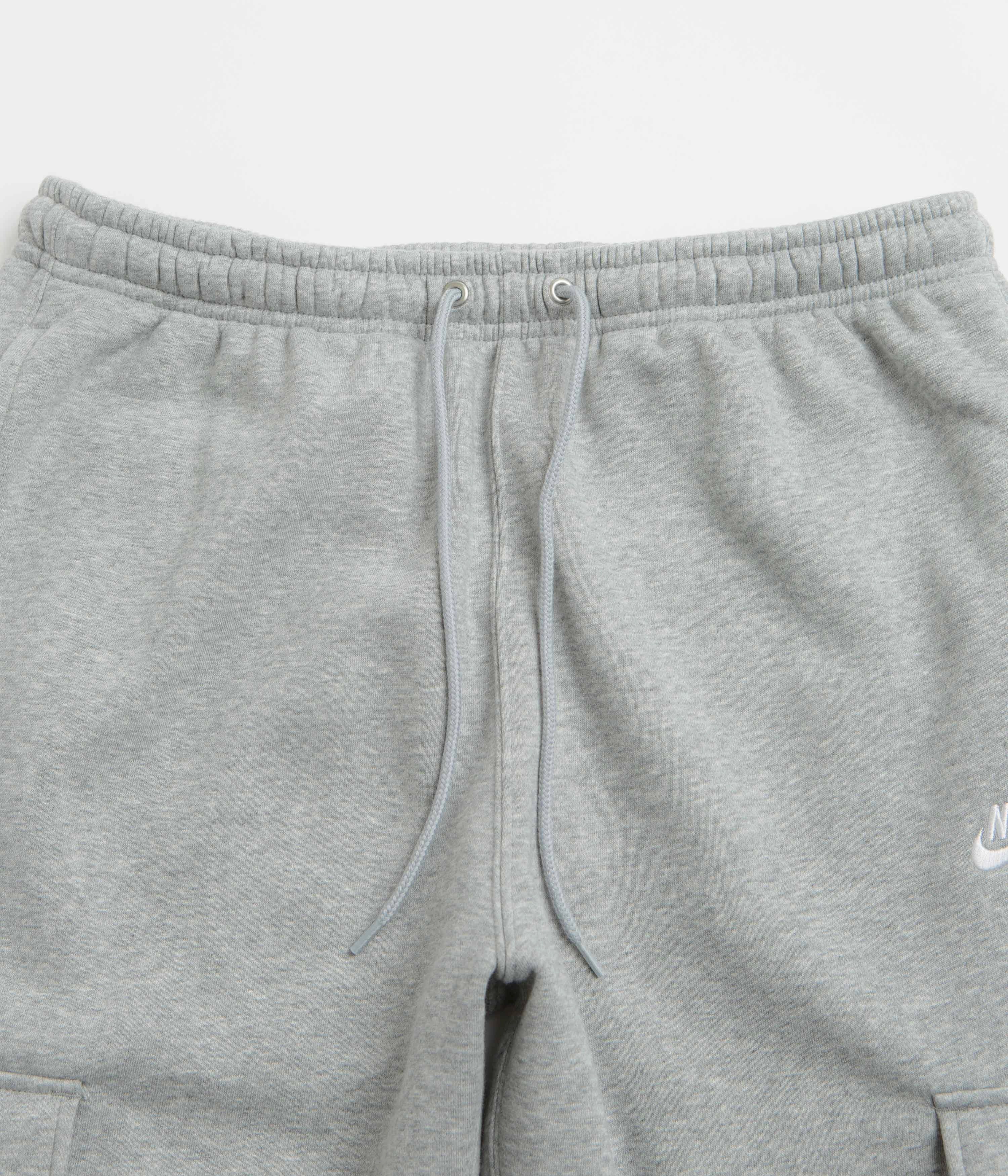 Casual Comfort Look Casual Wearable Nike Club Cargo Pants - Dark Grey Heather / Light Smoke Grey / White