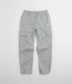 Nike Club Cargo Pants - Dark Grey Heather / Light Smoke Grey / White Sporty Comfort