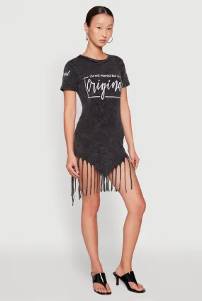 Mineral Wash Im Not Perfect But Im Original Fringe Dress Calm Outfit