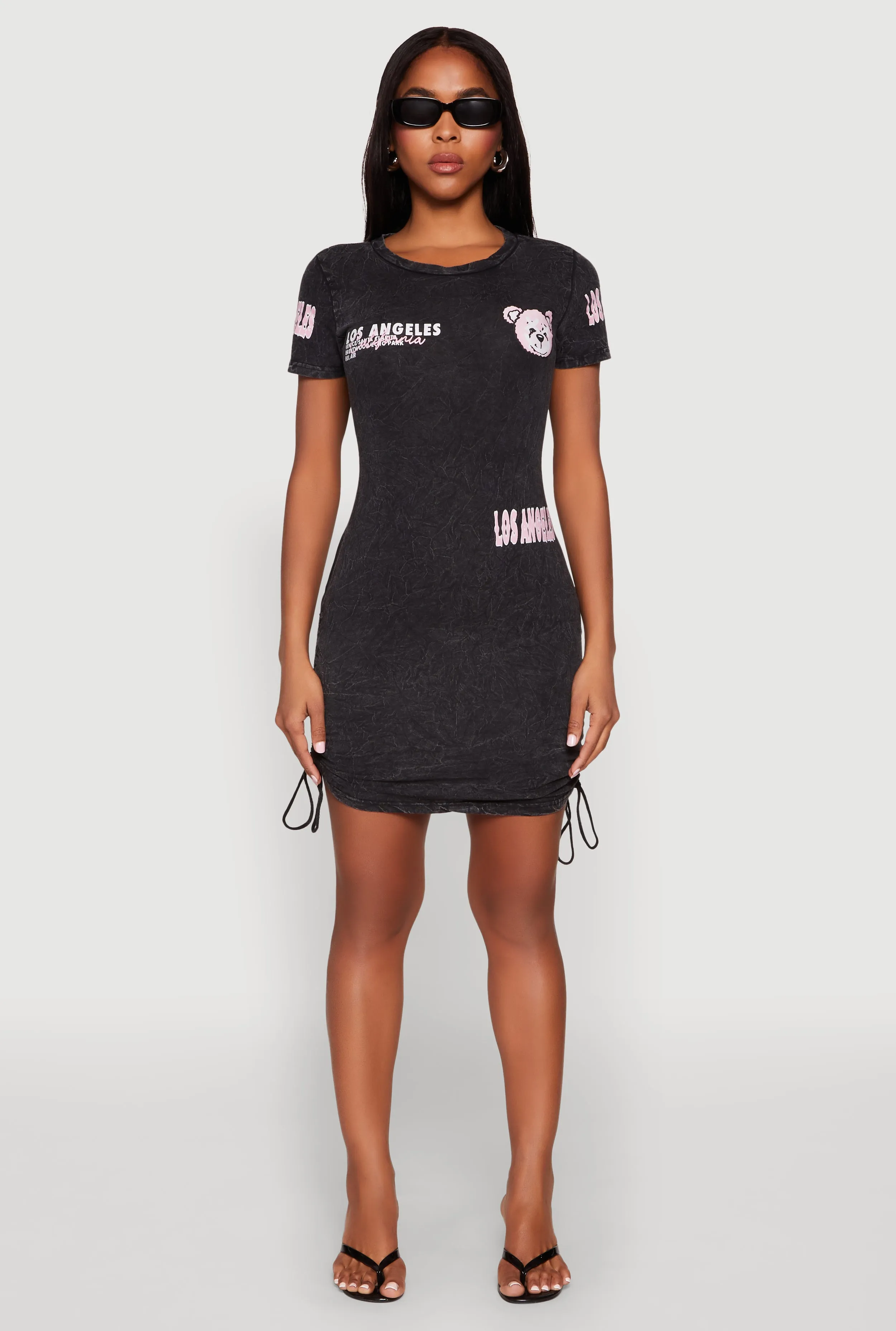 Mineral Wash Los Angeles Graphic Print Dress Confident Touch