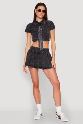 Mineral Wash Ruched Skort Daily Essential