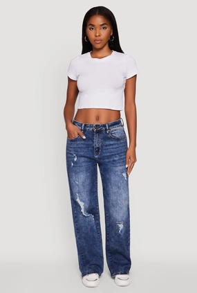 Low Impact Processing Morning Stroll Evening Stroll Trend Setter Mineral Wash Whiskered Distressed Straight Leg Jeans