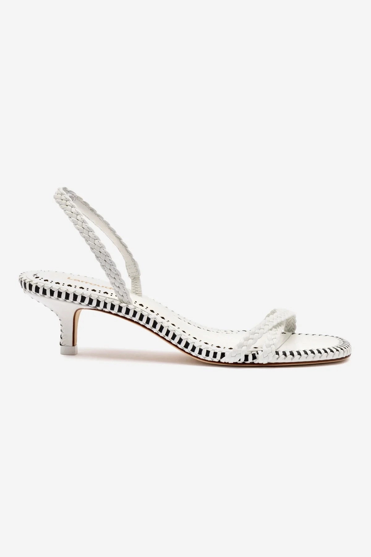Laser Cut Perforation System Arch support Mini Annie Sandal In White Leather