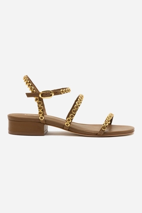 Milanina Flat Sandal In Russet Leather Buy Tour