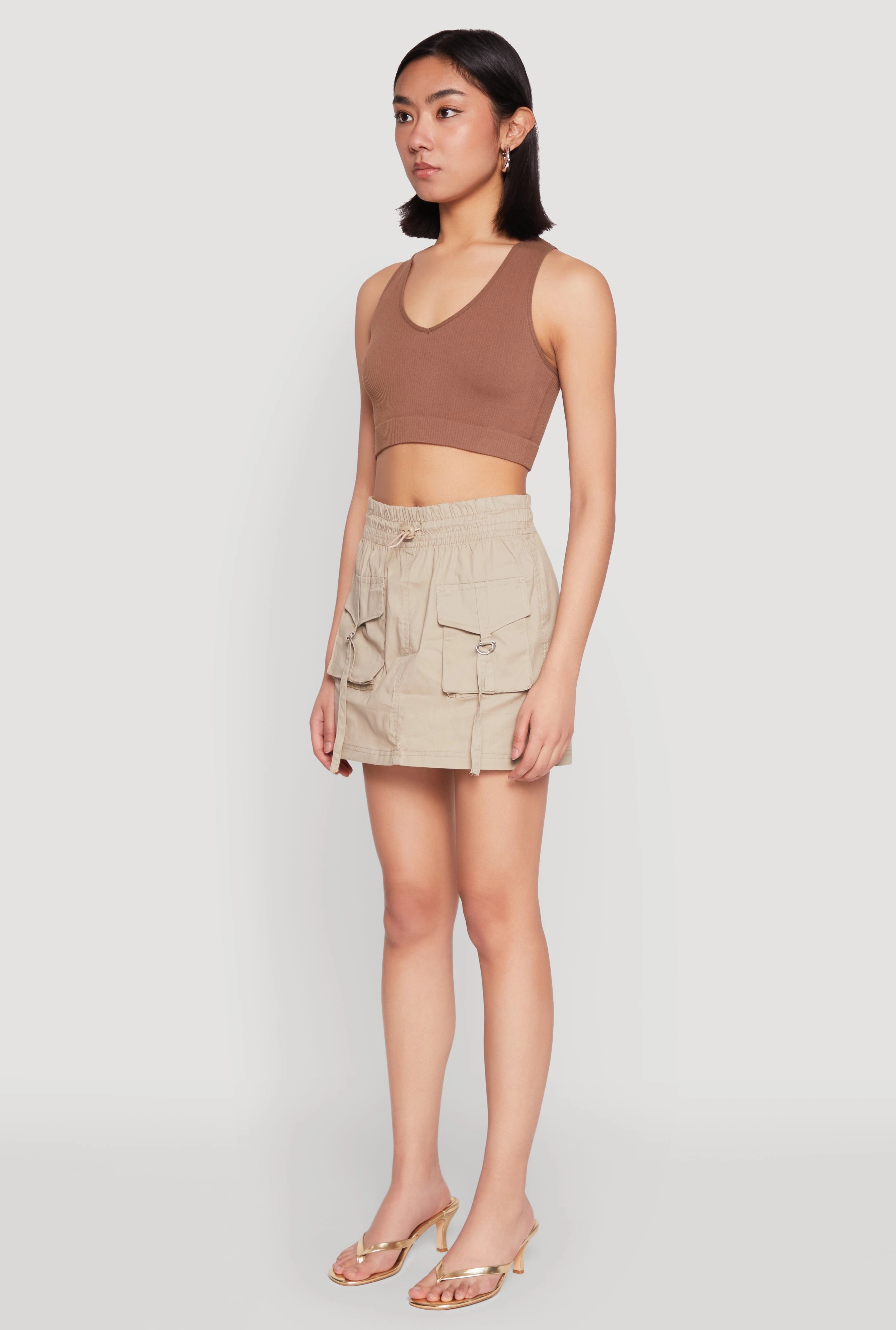 Toggle Drawstring Mini Cargo Skirt Travel Influence