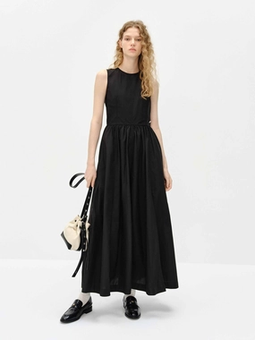 Cotton Blend Sleeveless Dress Classic Fit