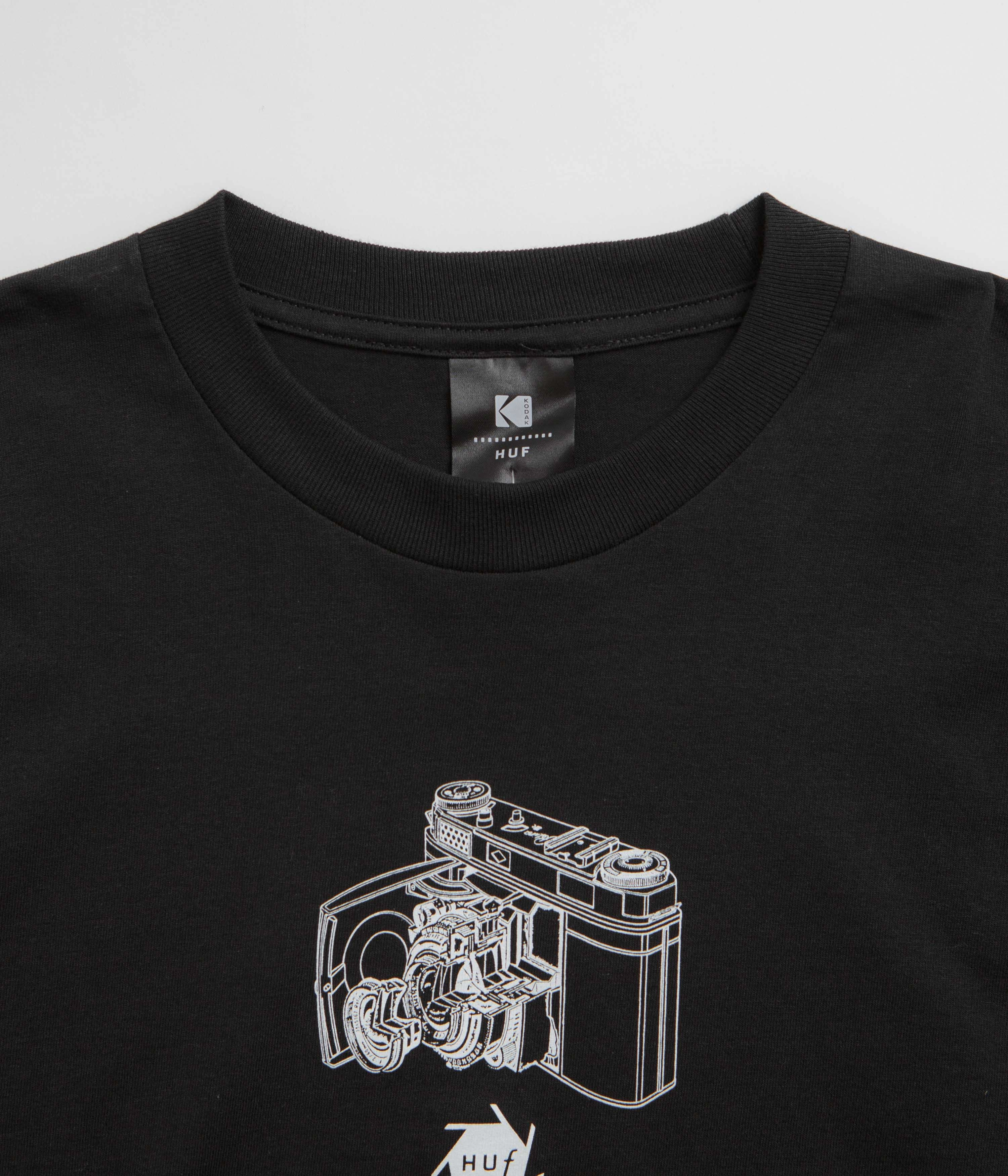Perfectly Fit Minimal Style Trend HUF x Kodak Inner Vision Long Sleeve T-Shirt - Black