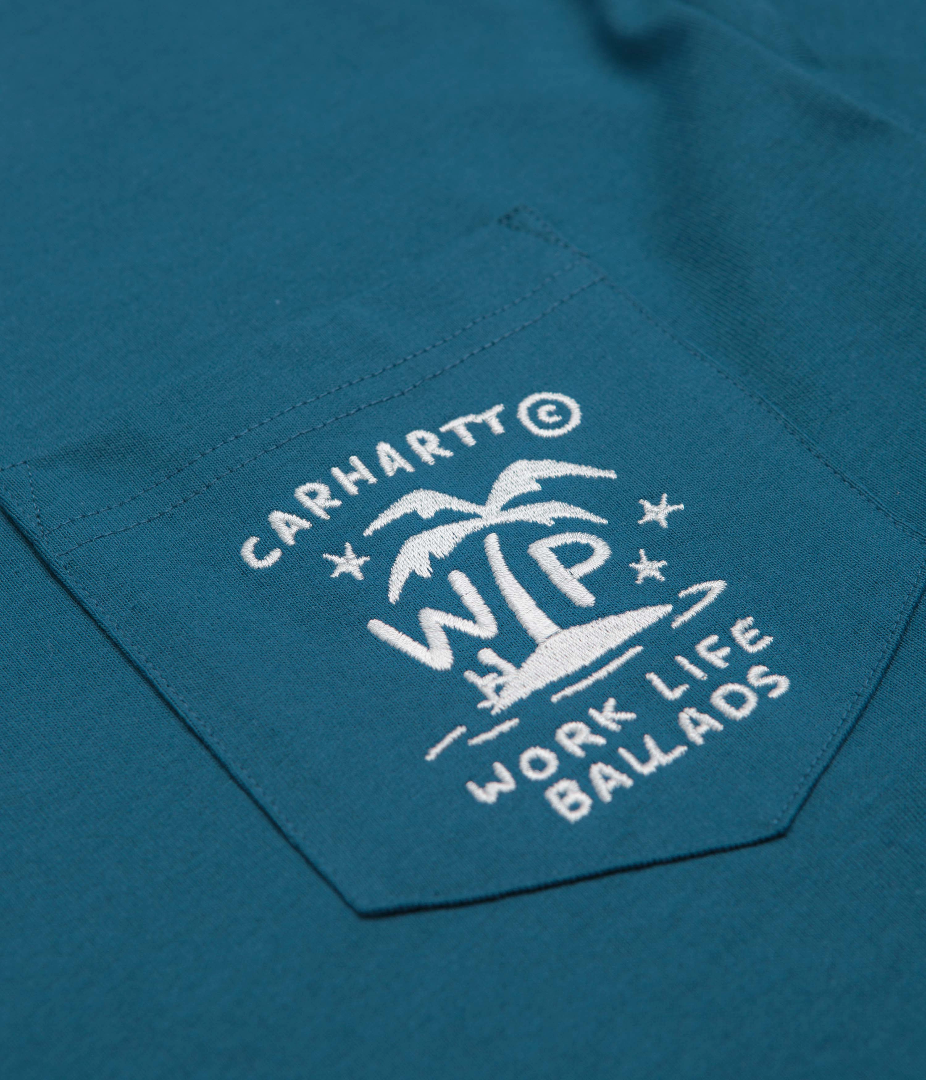Carhartt Fragments Pocket T-Shirt - Sodalite / White Sporty Layer spandex blend