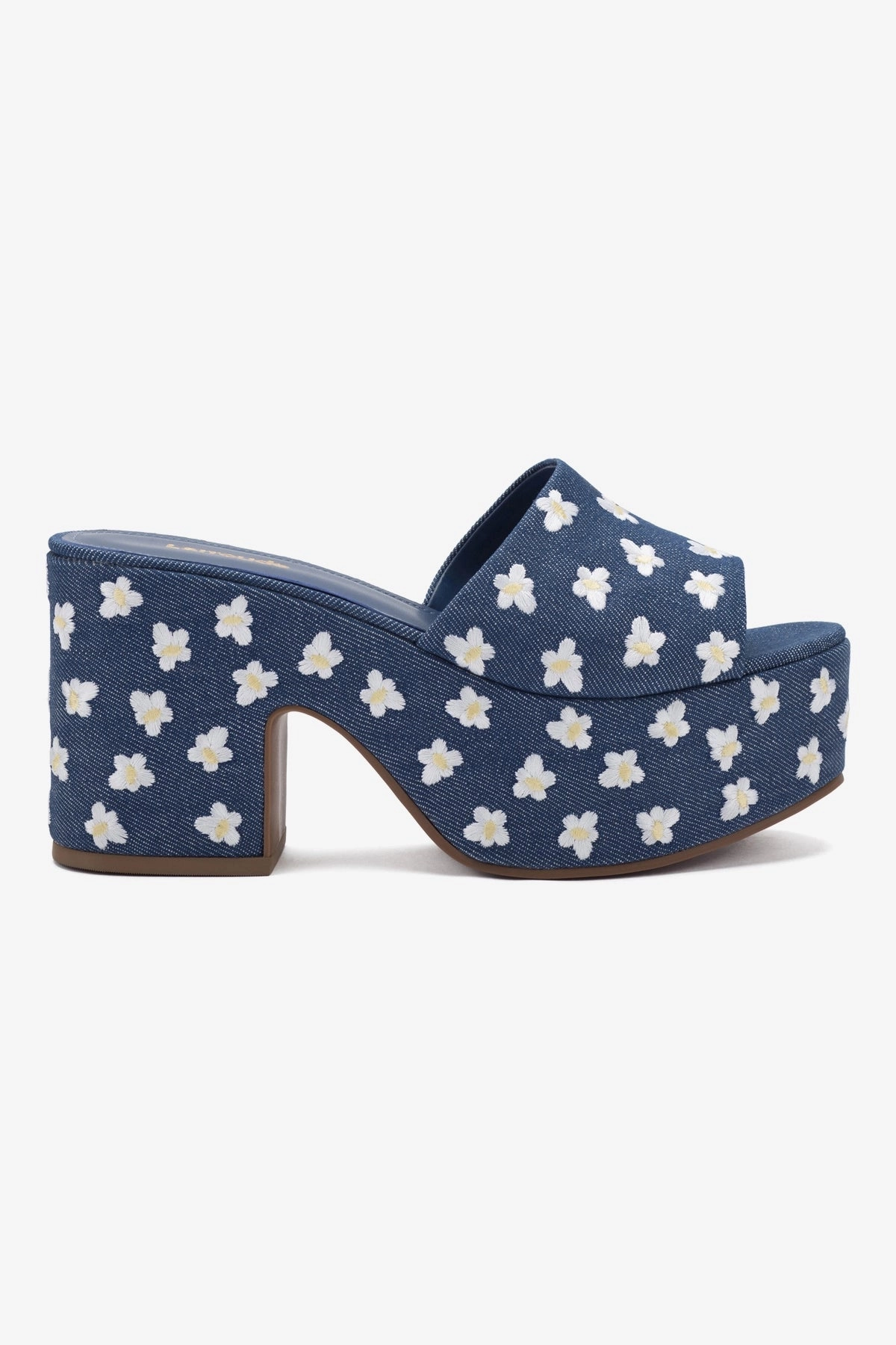 Miso Platform Sandal In Blue Denim Float Comfort