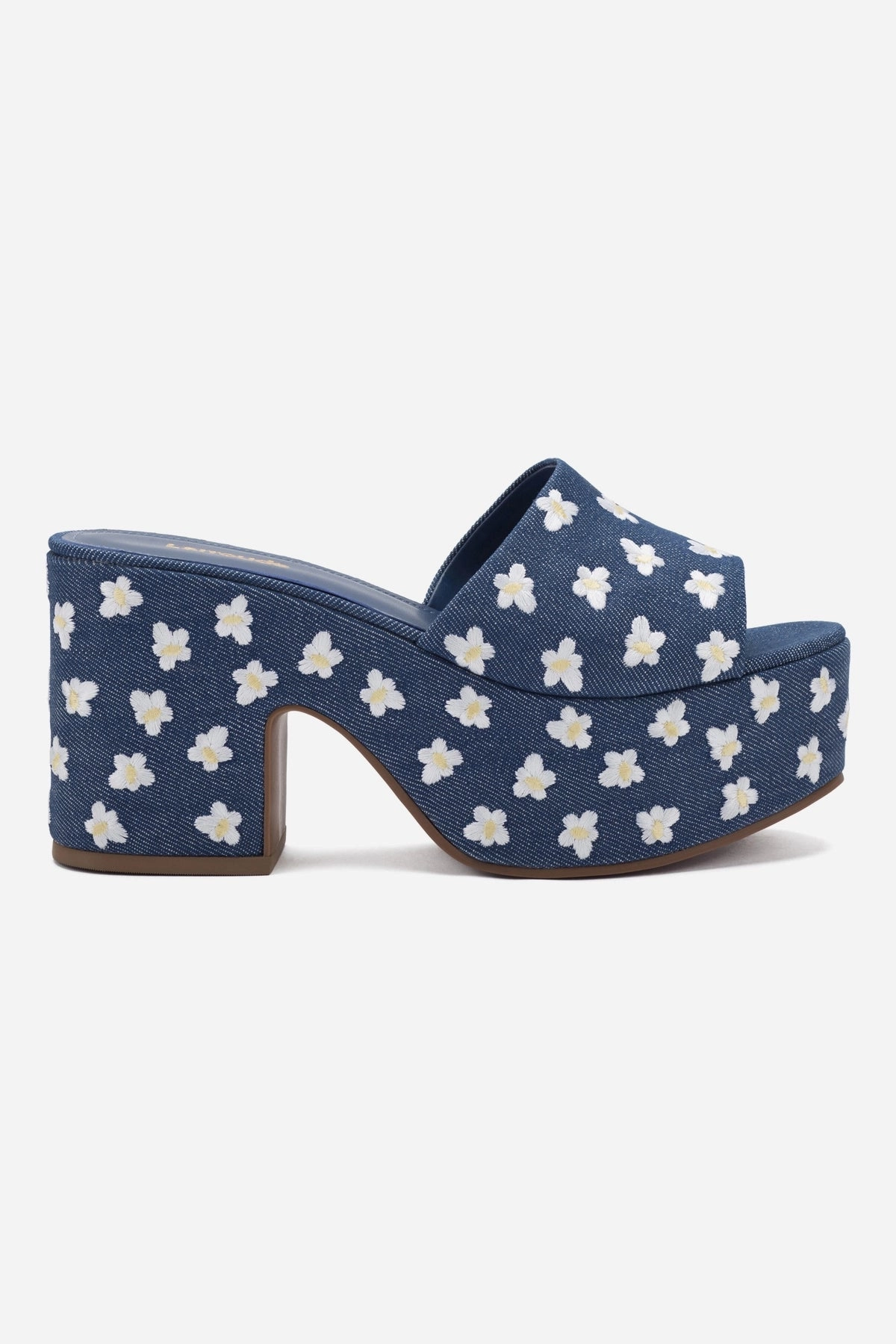 waterproof Miso Platform Sandal In Blue Denim