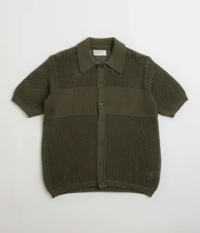 Modern Fit Casual Hangout Universal Works Knit Short Sleeve Shirt - Olive