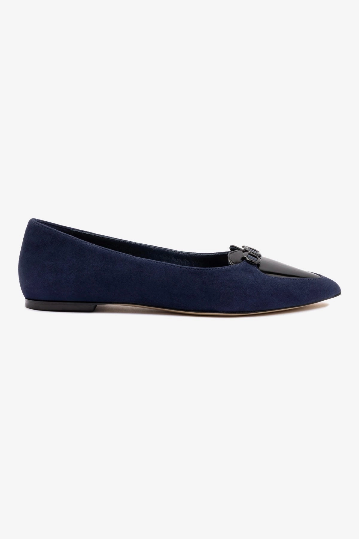 Audrey Flat In Navy Suede Lightweight Outsole