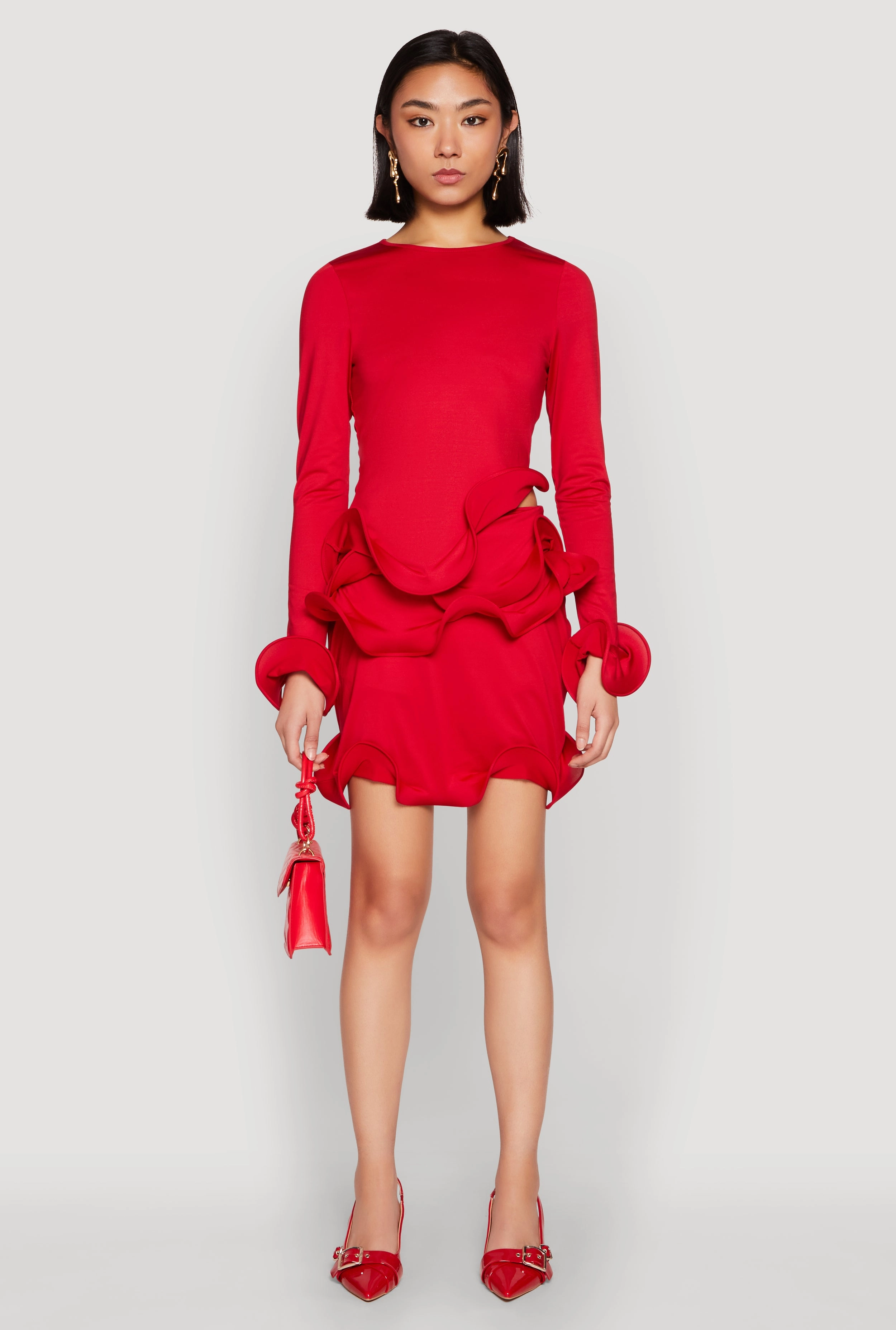 Easy Fit Layer Combo Wave Structured Trim Skort
