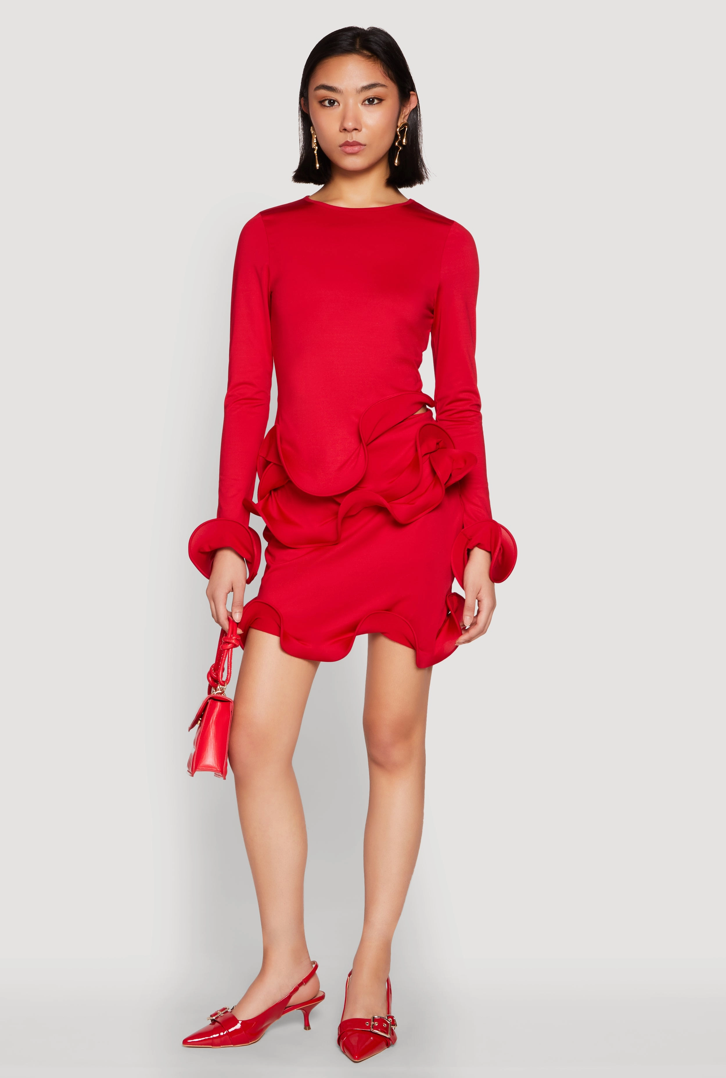 Wave Structured Trim Skort Minimalist Trim