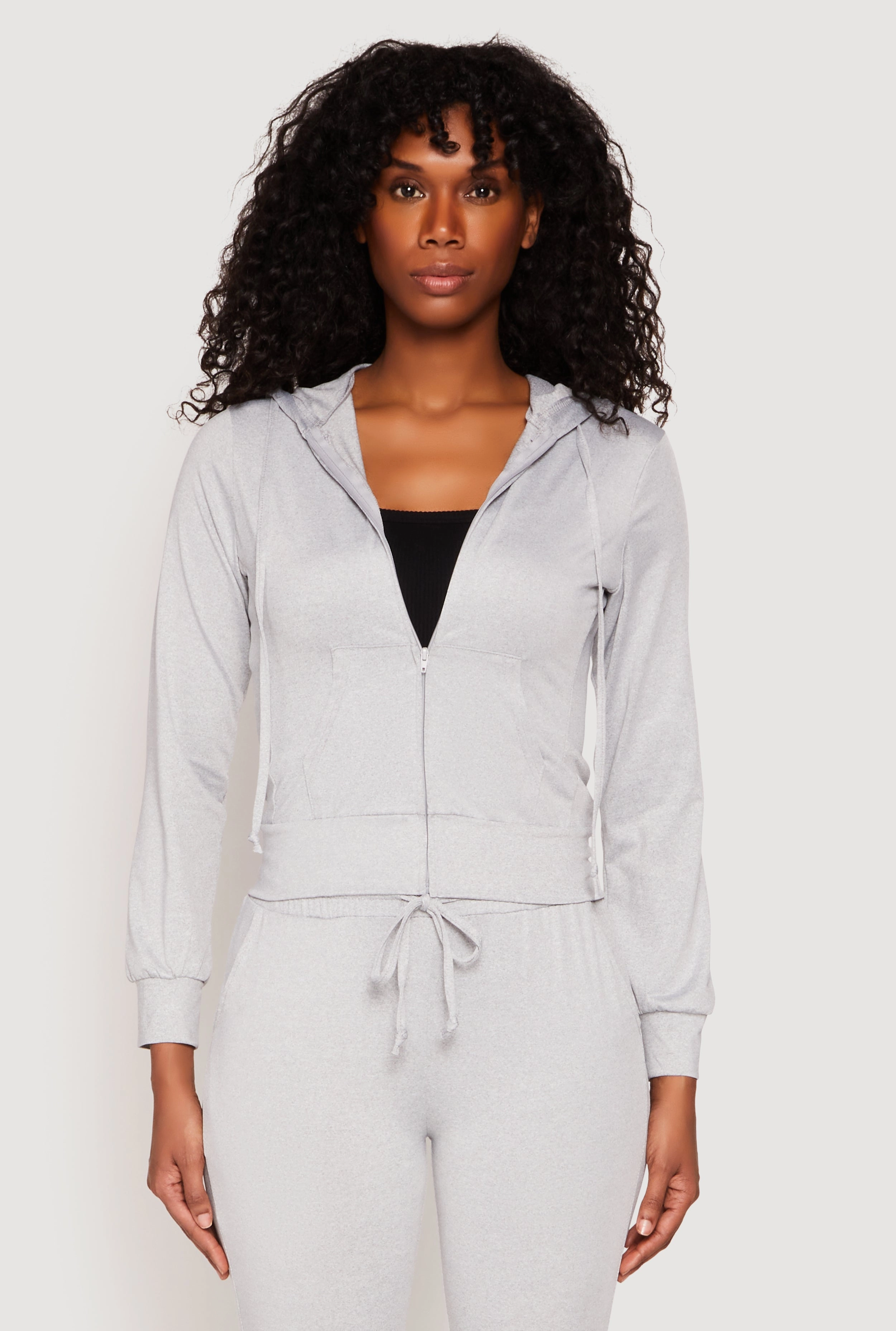 college student Daisy Soft Knit Front Zip Hoodie