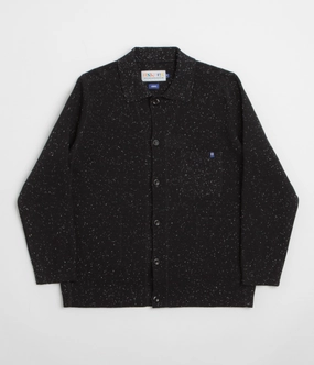 Uskees 3043 Collared Cardigan - Black Chilly Day Layers