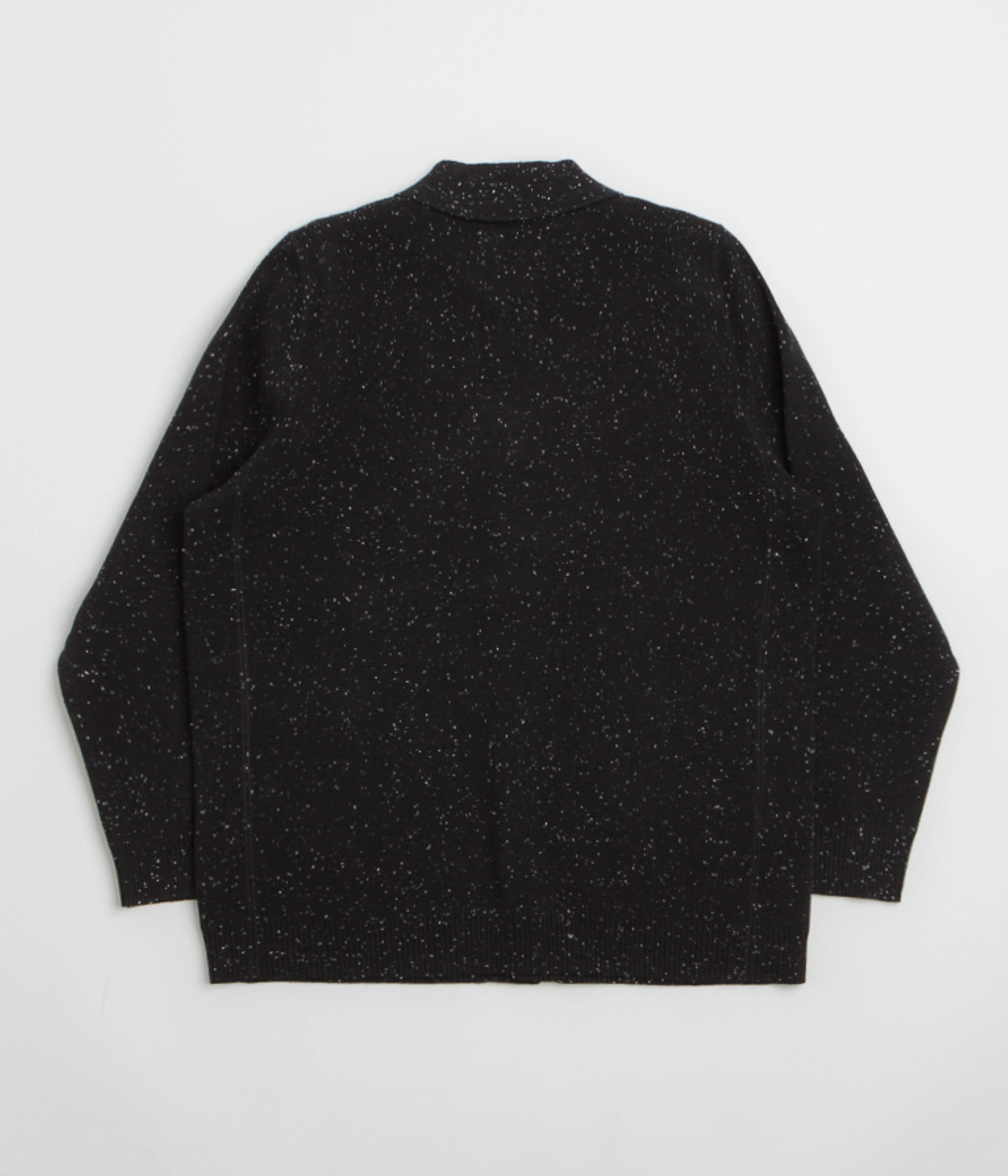 Uskees 3043 Collared Cardigan - Black Chilly Day Outfit Non Irritating Seams